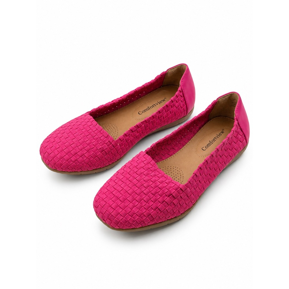 Comfortview Vintage Y2K Bethany Pink Woven Ballet Flats Women's Size 8